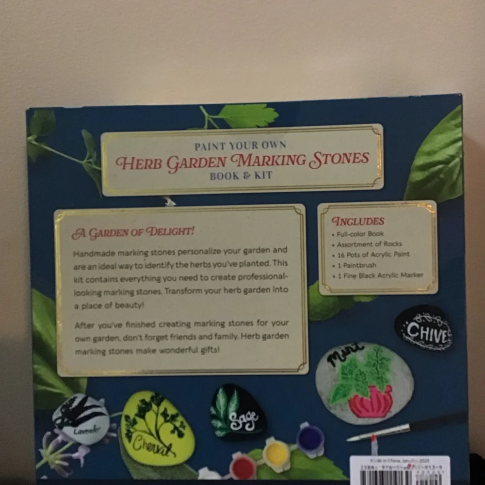 Paint Your Own Herb Garden Marking Stones Book and Kit Craft‎ Set - Picture 2 of 2